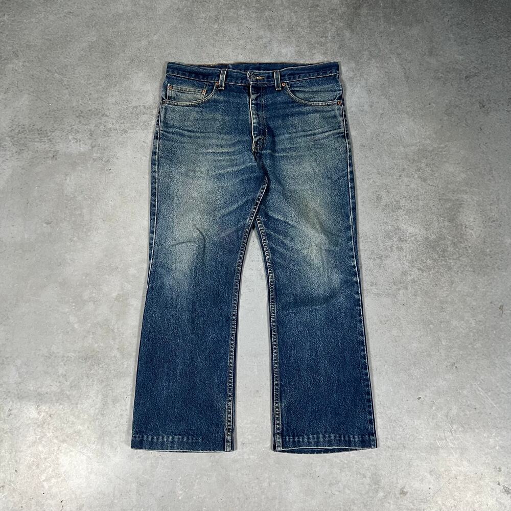 Levi's 517 Bootcut Mens 34x29 Jeans Vintage USA Made 2002 Flare Denim Black Wing